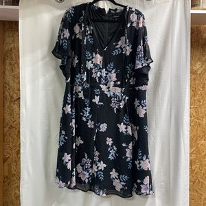 Torrid Tie Neck Floral Dress